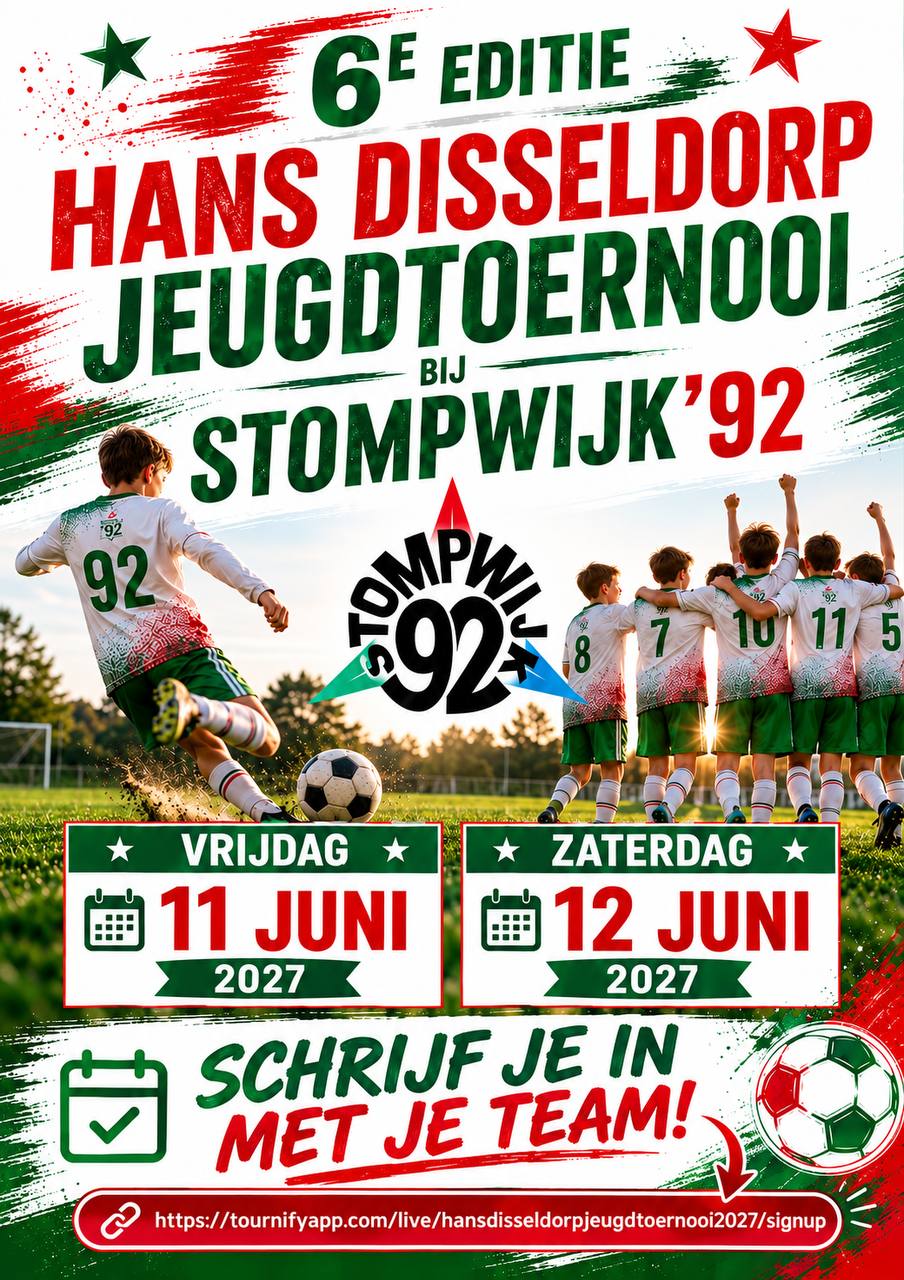 Schrijf je nu alvast in voor het voetbaltoernooi