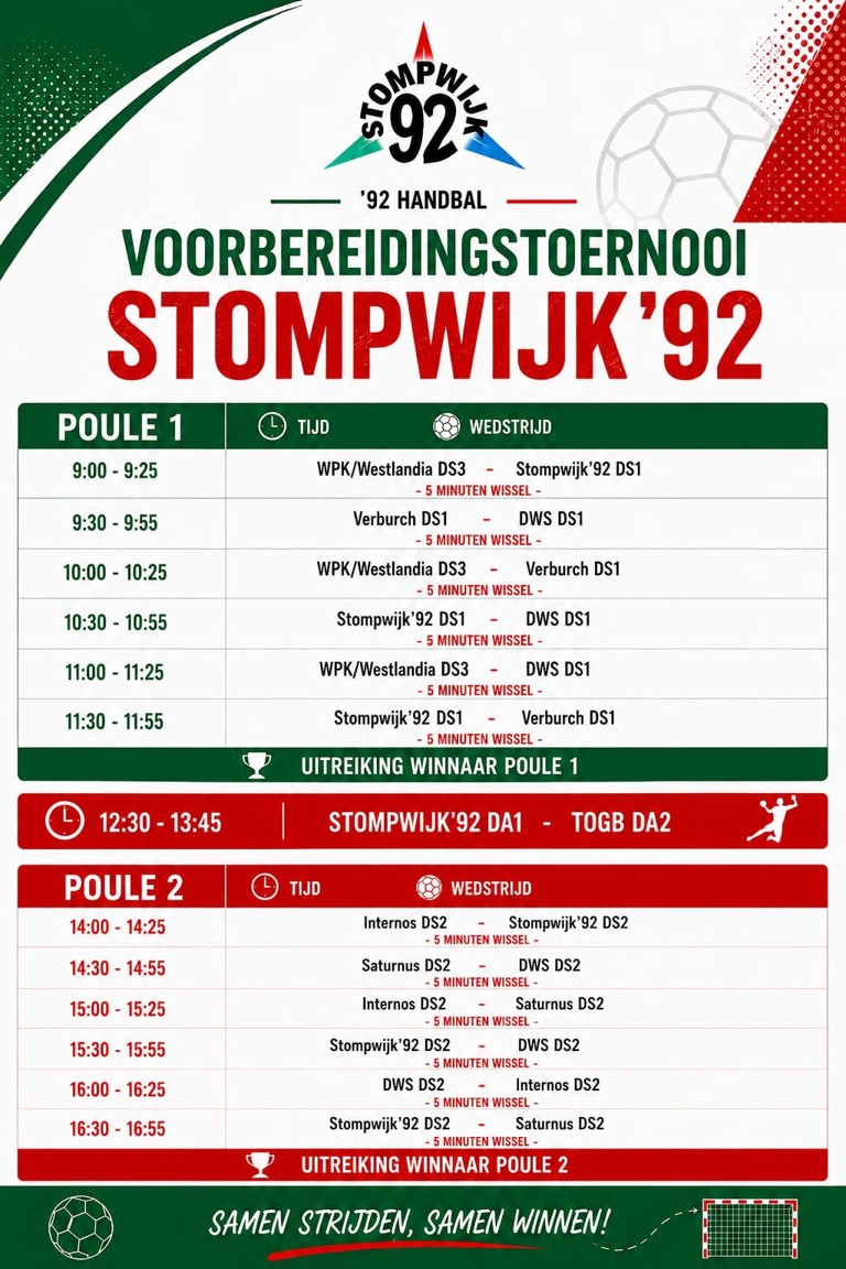 Zaterdag 6 september: handbal-toernooi